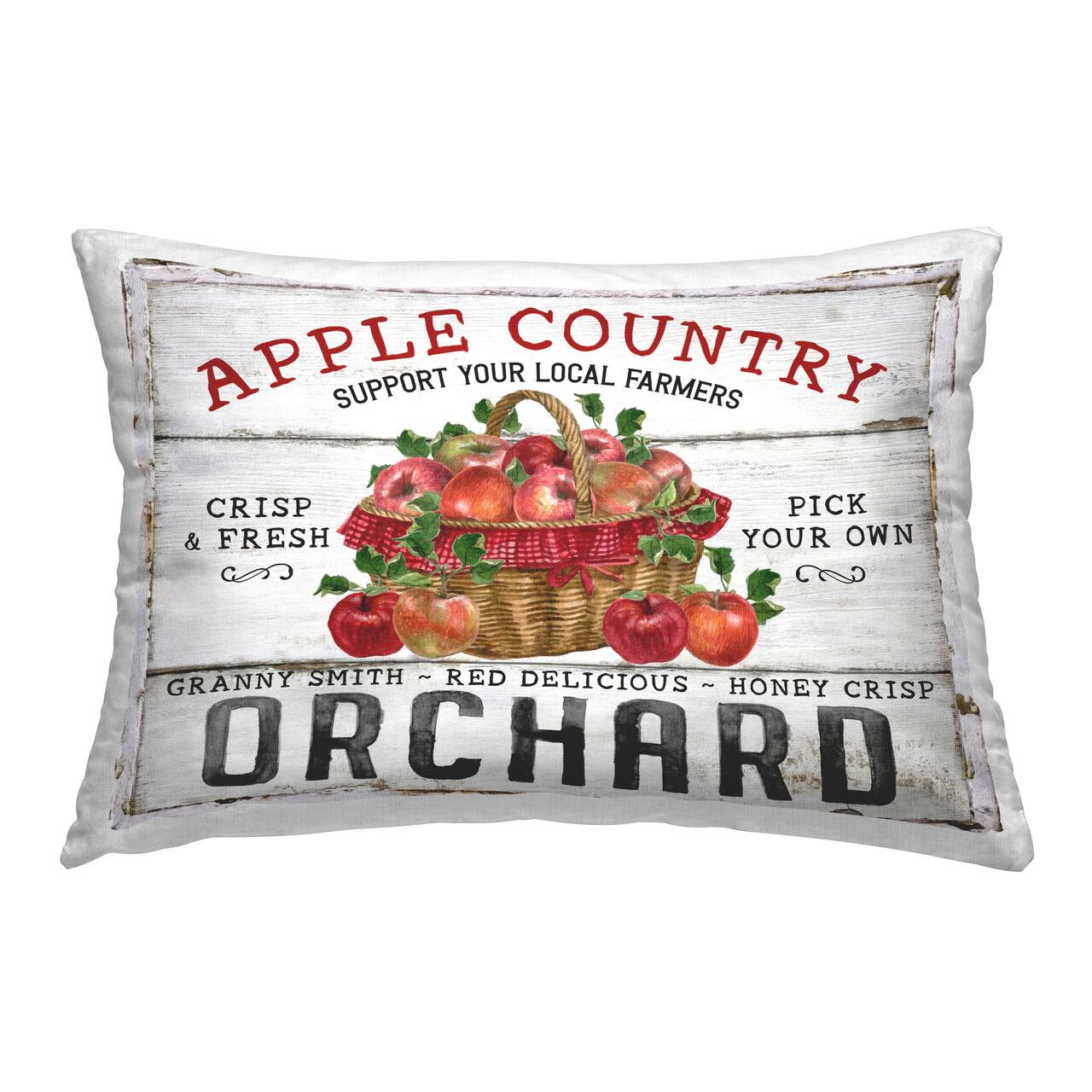 Stupell Industries Rustic Apple Orchard Decorative Printed Throw Pillow